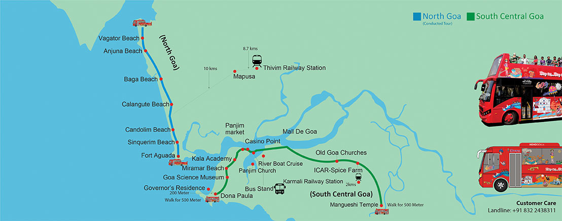 Hop On Hop Off Goa Route Map